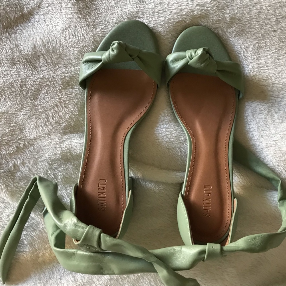 SATINATO of Brazil Pistachio Green Women’s Sandals Sz 7 - Picture 7 of 10